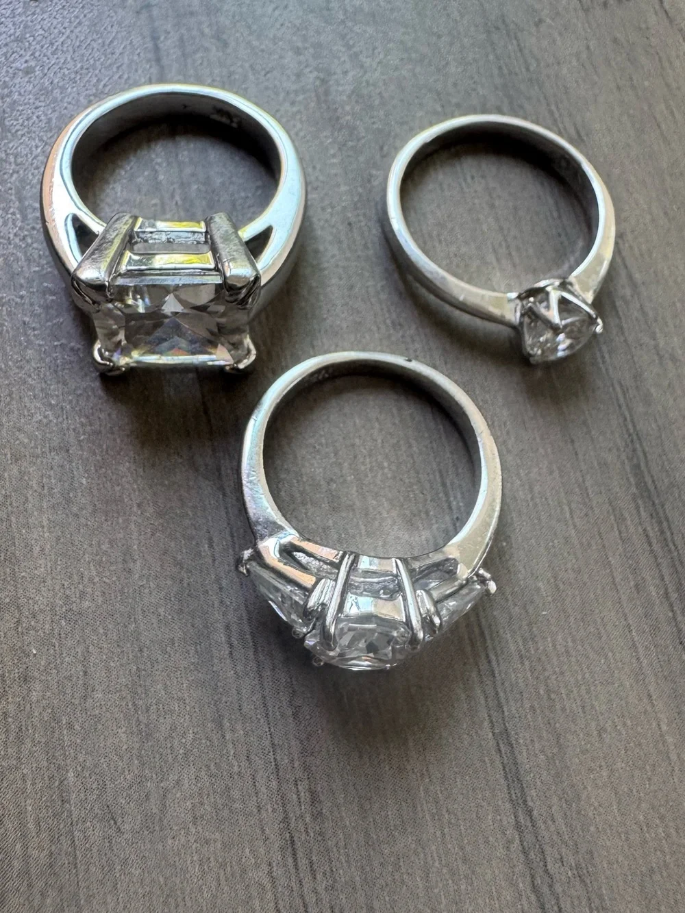 Set of 3 Rings Costume Jewelry Vintage M & S (UK) Silver